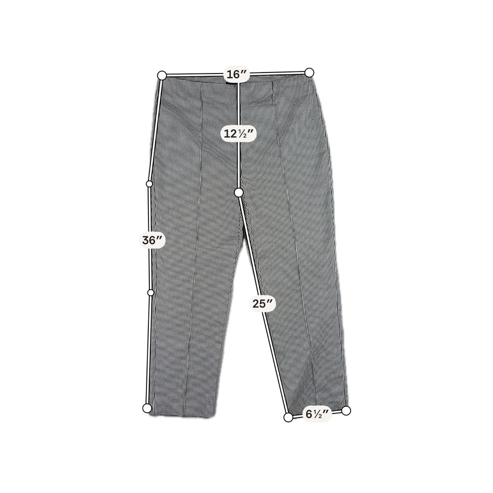 Massimo Fabbro Italy Houndstooth Stretch Ankle Pants Black White Womens Size 10 - Picture 7 of 9